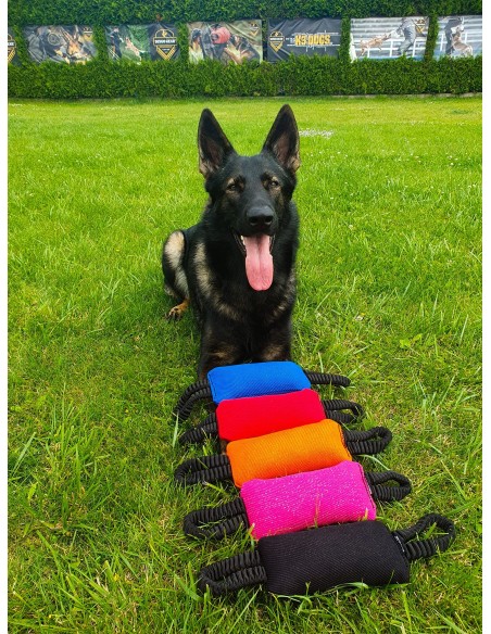Dingo Gear Beißwurst Hundespielzeug mit zwei Griffen bungee