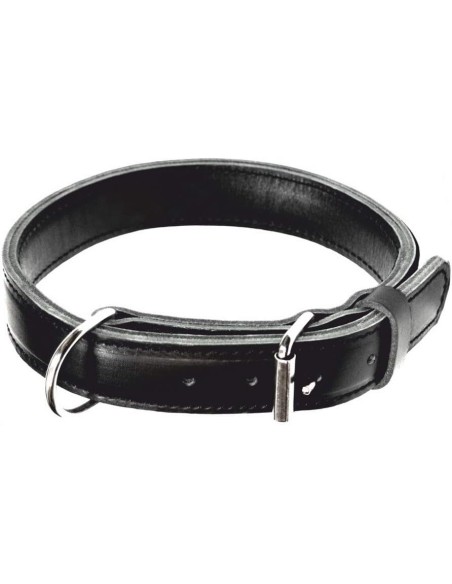 Hundehalsband Leder MAX Extrem stark und langlebig Schwarz