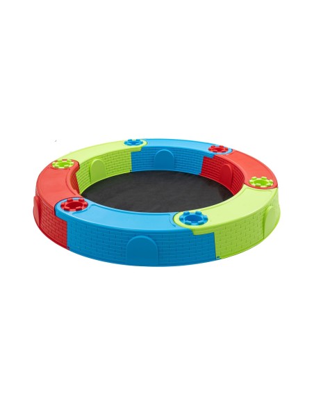 Kunststoff-Sandkasten bunt klappbare Bänke 170cm