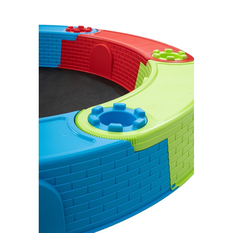 Kunststoff-Sandkasten bunt klappbare Bänke 170cm