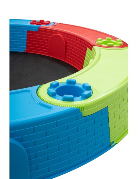 Kunststoff-Sandkasten bunt klappbare Bänke 170cm