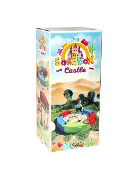 Kunststoff-Sandkasten bunt klappbare Bänke 170cm