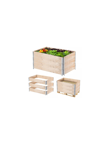 Palettenrahmen Aufsatzrahmen Hochbeet Gartenbeet Stapelrahmen 120 x80 cm IPPC