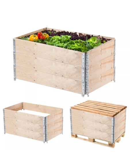 Palettenrahmen Aufsatzrahmen Hochbeet Gartenbeet Stapelrahmen 120 x80 cm IPPC