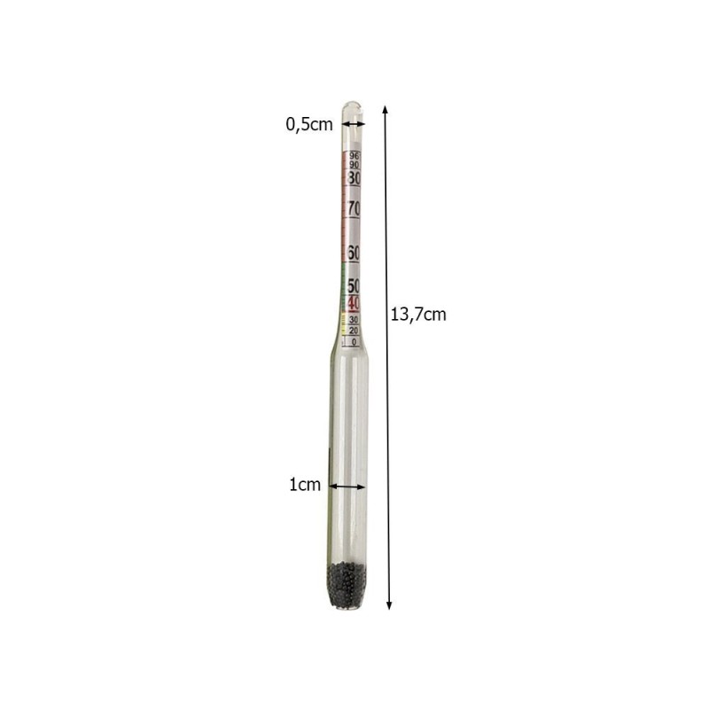 Alkoholmeter Alkoholmesser 0-96% Spirtometer...