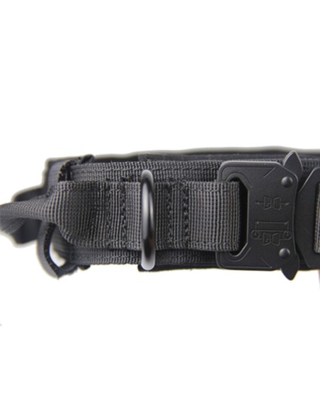 Taktisches Hundehalsband für große Hunde mit Metallverschluss und Haltegriff