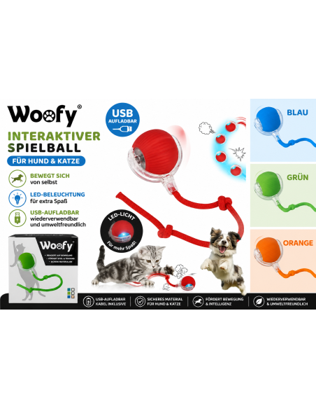 Interaktiver Ball für Hund & Katze USB LED selbstrollend Intelligenzspielzeug