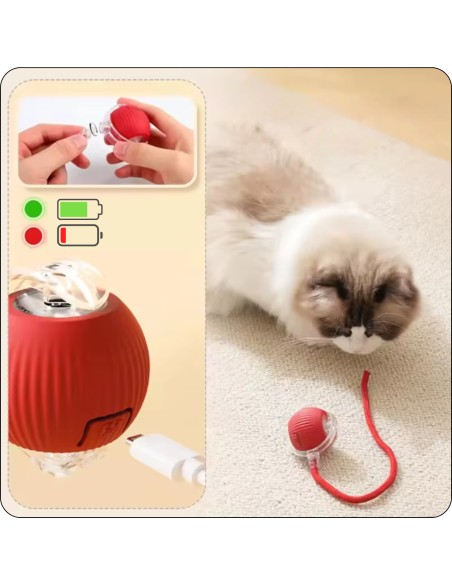 Interaktiver Ball für Hund & Katze USB LED selbstrollend Intelligenzspielzeug