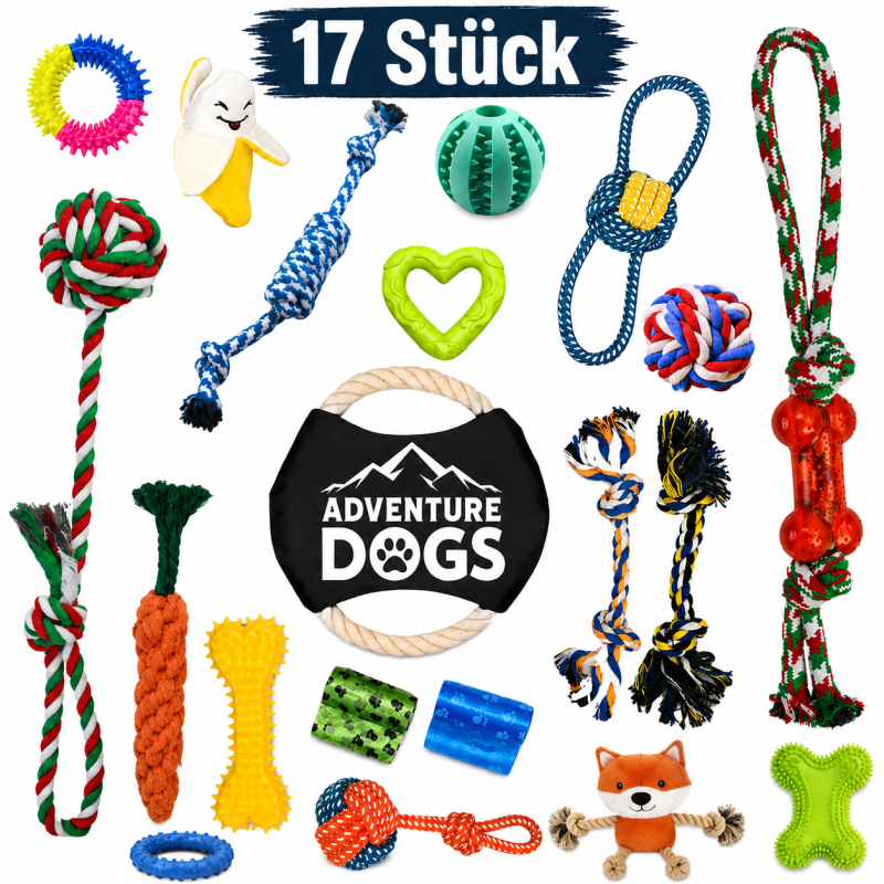Adventure Dogs – 17-teiliges Hundespielzeug-Set...