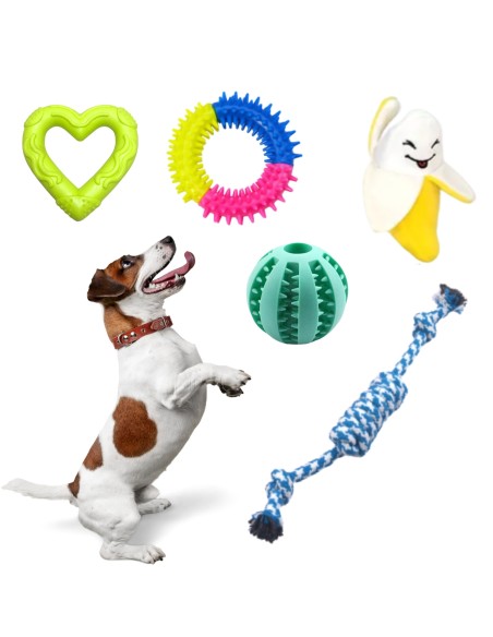 Adventure Dogs – 17-teiliges Hundespielzeug-Set mit Kau-, Seil- und Zerrspielzeug