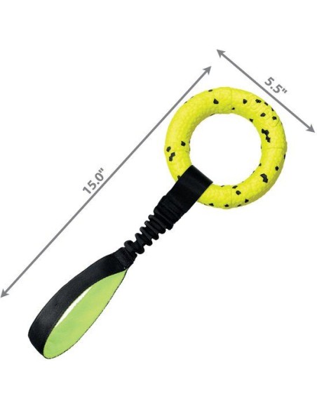 KONG Reflex Zerrspielzeug für Hunde, gelb, 40 x 14,5 x 3 cm