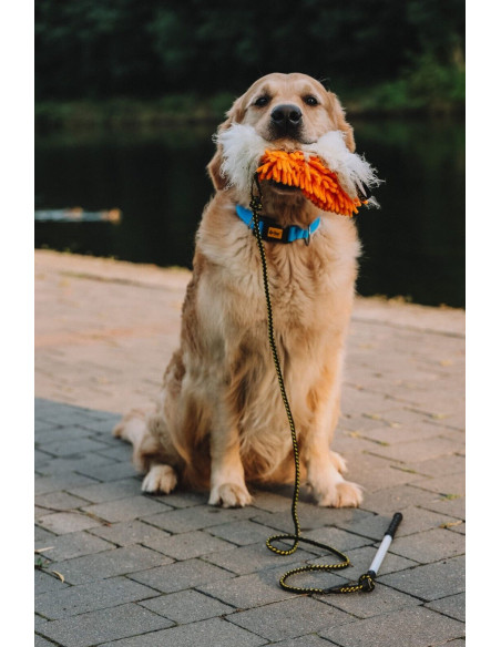 Dingo Angelrute Spielzeug mit Schnur Mop Orange + Schaff Pelz Reizange