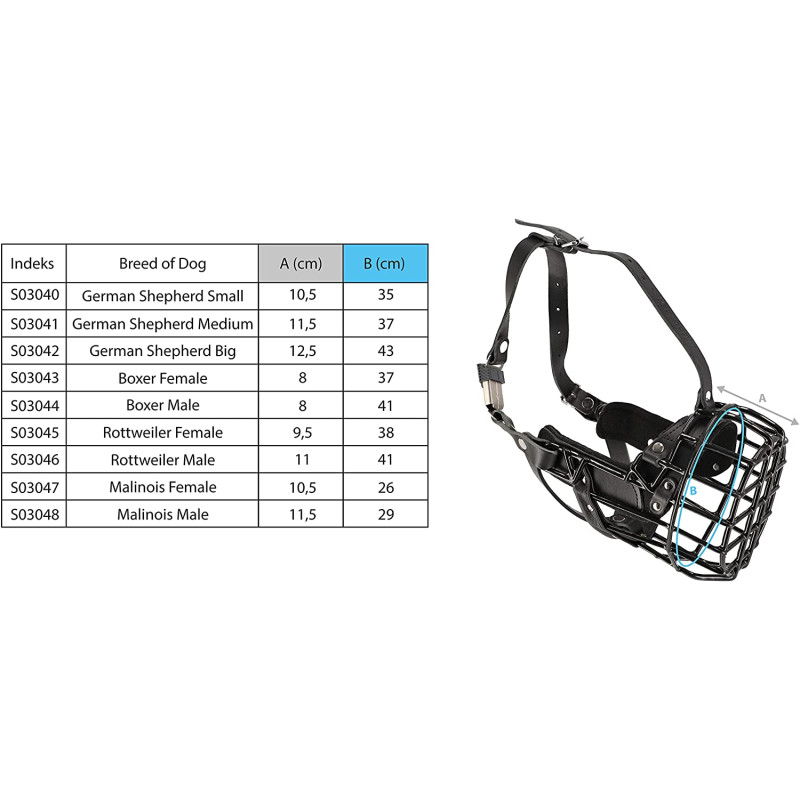 Dingo Gear Gummierte metallmaulkorbe K9 für Hund Boxer Hund 2