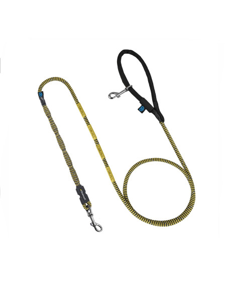 Anti-Zug Hundeleine mit Ruckdämpfer und Handschlaufe 200 cm  M,L,XL Schwarz