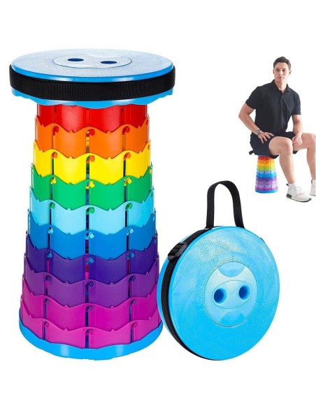 Tragbarer Klappstuhl Klapphocker Verstellbarer Höhenverstellbar Hocker Teleskop