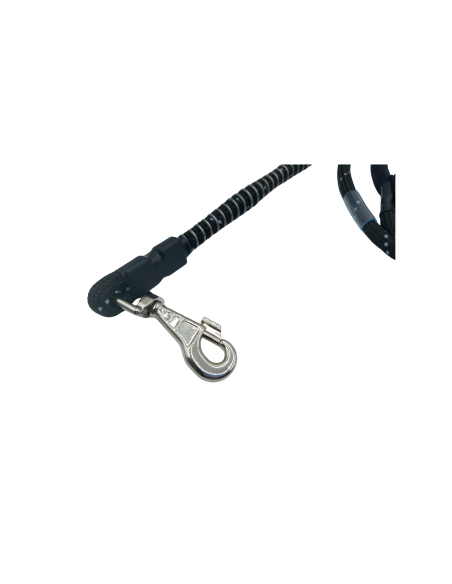 Anti-Zug Hundeleine mit Ruckdämpfer und Handschlaufe 200 cm  M,L,XL Schwarz