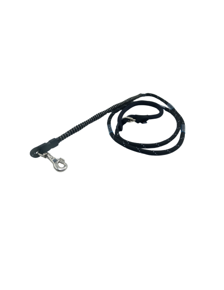 Anti-Zug Hundeleine mit Ruckdämpfer und Handschlaufe 200 cm  M,L,XL Schwarz